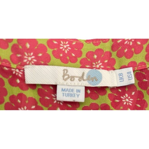 Boden Women's Short Sleeve Blouse Button Down Pleated Front - Picture 5 of 7